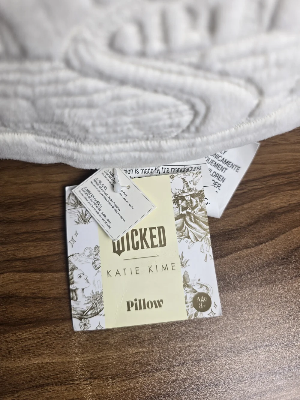 Wicked For Good Katie Kime Round Pillow Embroidered Glinda Castle in Ivory